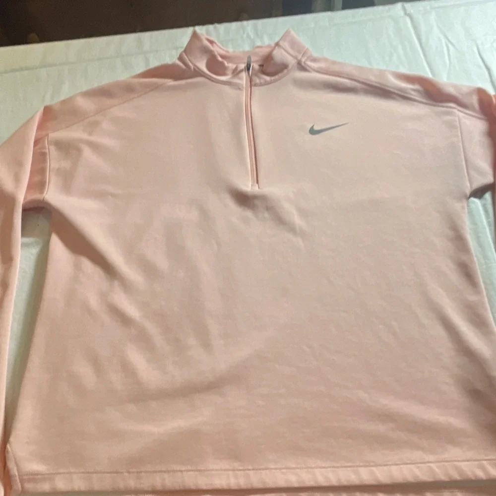 Nike Dri-FIT 1/4 Zip Moisture Wicking Pink Women's Running Pullover Top Size M